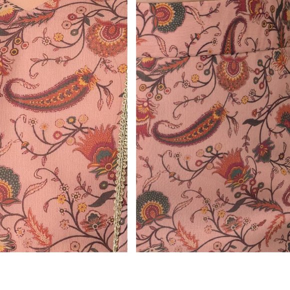 Pastel Pink Printed Asymmetric Hem Jacket With Top And Pants (Set of 3) - Picture 3 of 7